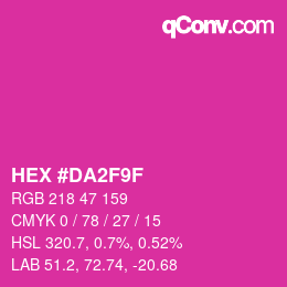 Color code: HEX #DA2F9F | qconv.com