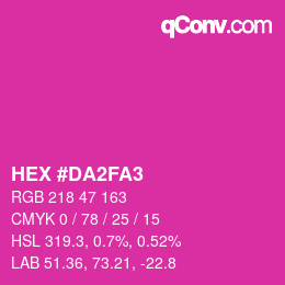 Color code: HEX #DA2FA3 | qconv.com