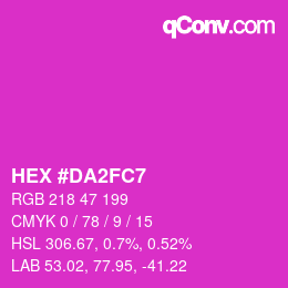 Color code: HEX #DA2FC7 | qconv.com
