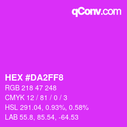Color code: HEX #DA2FF8 | qconv.com
