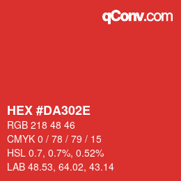 Color code: HEX #DA302E | qconv.com