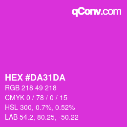 Color code: HEX #DA31DA | qconv.com