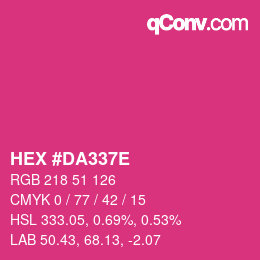 Color code: HEX #DA337E | qconv.com