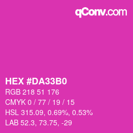 カラーコード: HEX #DA33B0 | qconv.com