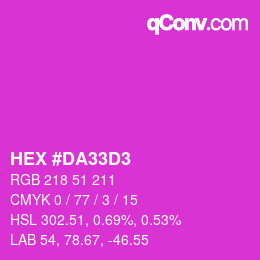 Color code: HEX #DA33D3 | qconv.com