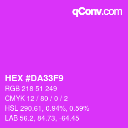 颜色代码: HEX #DA33F9 | qconv.com