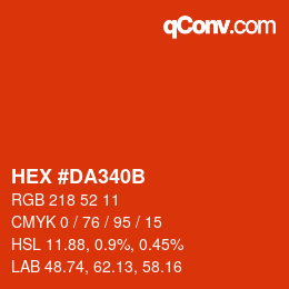 Color code: HEX #DA340B | qconv.com