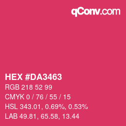 Color code: HEX #DA3463 | qconv.com