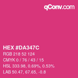カラーコード: HEX #DA347C | qconv.com