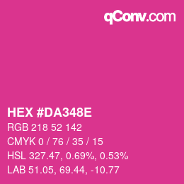 Color code: HEX #DA348E | qconv.com