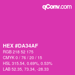 Color code: HEX #DA34AF | qconv.com