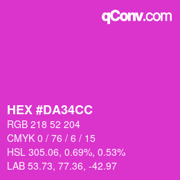 カラーコード: HEX #DA34CC | qconv.com