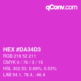 Color code: HEX #DA34D3 | qconv.com