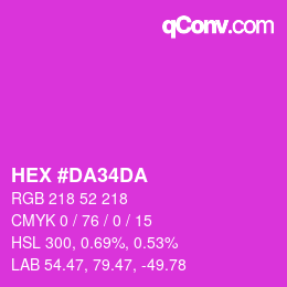 Color code: HEX #DA34DA | qconv.com