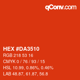 Color code: HEX #DA3510 | qconv.com