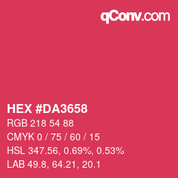 Color code: HEX #DA3658 | qconv.com