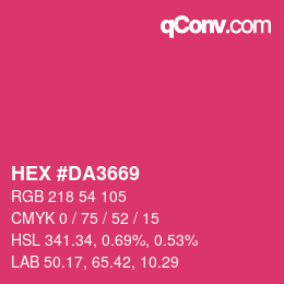 颜色代码: HEX #DA3669 | qconv.com