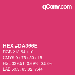 Farbcode: HEX #DA366E | qconv.com