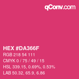 Color code: HEX #DA366F | qconv.com