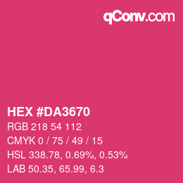 Farbcode: HEX #DA3670 | qconv.com