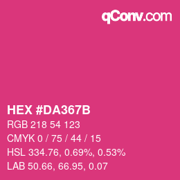 颜色代码: HEX #DA367B | qconv.com