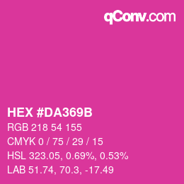 Color code: HEX #DA369B | qconv.com