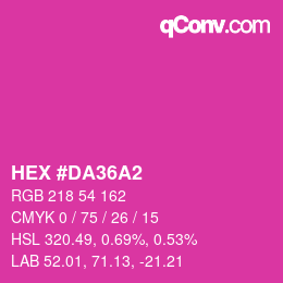 颜色代码: HEX #DA36A2 | qconv.com