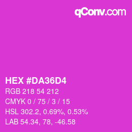 カラーコード: HEX #DA36D4 | qconv.com