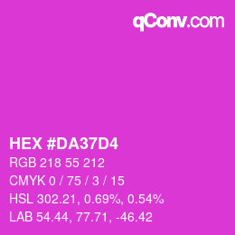 カラーコード: HEX #DA37D4 | qconv.com