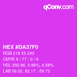 カラーコード: HEX #DA37F0 | qconv.com