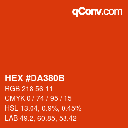 Farbcode: HEX #DA380B | qconv.com
