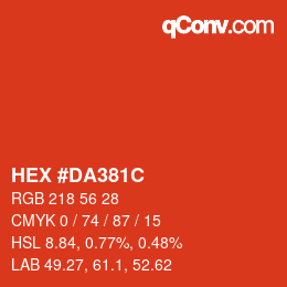 Color code: HEX #DA381C | qconv.com