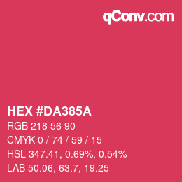 カラーコード: HEX #DA385A | qconv.com