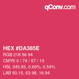 Color code: HEX #DA385E | qconv.com