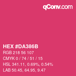 Color code: HEX #DA386B | qconv.com