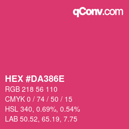 Color code: HEX #DA386E | qconv.com