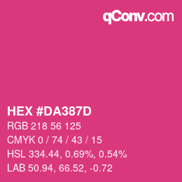 カラーコード: HEX #DA387D | qconv.com
