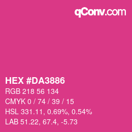 Color code: HEX #DA3886 | qconv.com