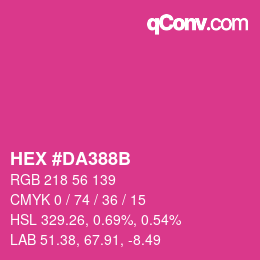 Color code: HEX #DA388B | qconv.com