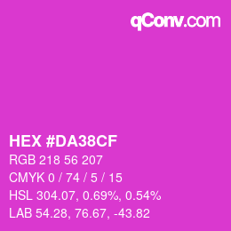 Color code: HEX #DA38CF | qconv.com