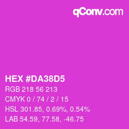 カラーコード: HEX #DA38D5 | qconv.com