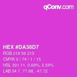 Color code: HEX #DA38D7 | qconv.com