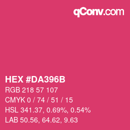 Color code: HEX #DA396B | qconv.com