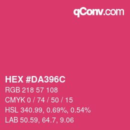 Color code: HEX #DA396C | qconv.com