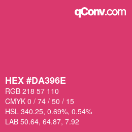 Color code: HEX #DA396E | qconv.com