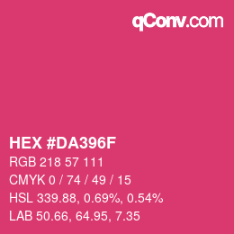 Color code: HEX #DA396F | qconv.com