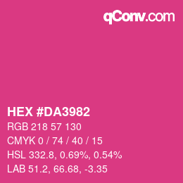 Color code: HEX #DA3982 | qconv.com