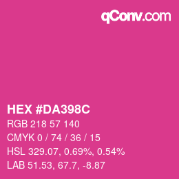 Color code: HEX #DA398C | qconv.com
