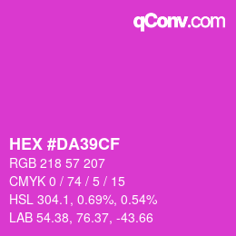 Color code: HEX #DA39CF | qconv.com