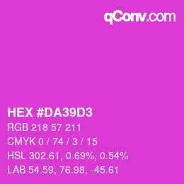Color code: HEX #DA39D3 | qconv.com